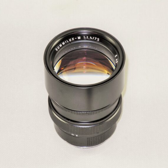 Leica 75/1.4 Summilux-M (E60) #11810 German made late lens Sold with Leica leather case, caps Mint- /SOLD