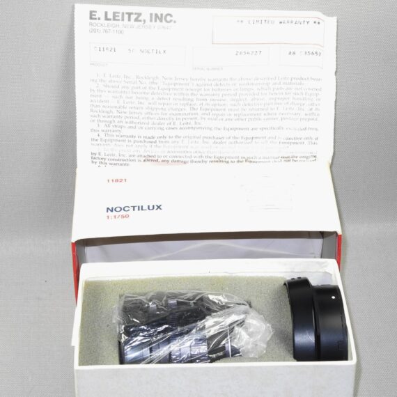 Leica 50/1,0 Noctilux Version 1 (E58) #11821 With Leica Box, Warranty cards, Leica hood, caps Ex++/SOLD