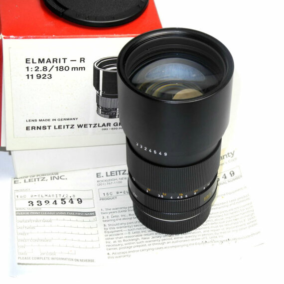 Leica 180/2,8 Elmarit-R #11923 with Leica box,filter,caps Mint- / Free shipping (USA)