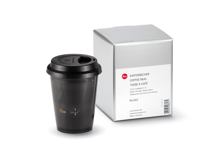 Leica Coffee mug, style, “Summarit-S70” #96603 New / No Longer Available