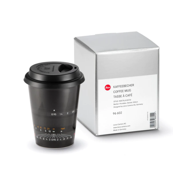 Leica Coffee mug, style, “Noctilux-M 50” Cat#96602 New / No longer available