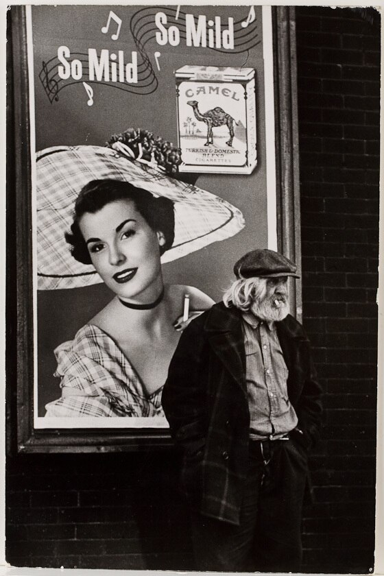Art Shay (American, b. 1922) 'A Smoker' 1950s, silver print now laid down on board. Signed verso and dated /Call