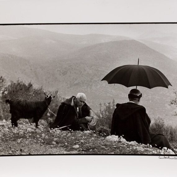 Constantine Manos (American, b. 1934) 'Shepherds With Goat', 1964, silver print, signed