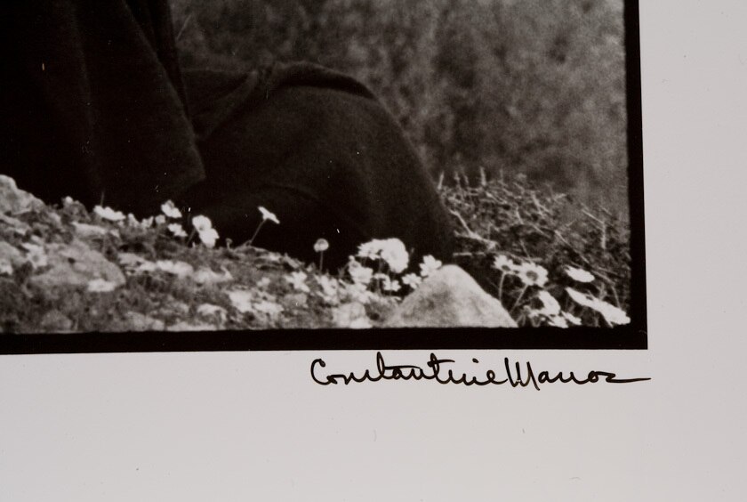 Constantine Manos (American, b. 1934) 'Shepherds With Goat', 1964, silver print, signed