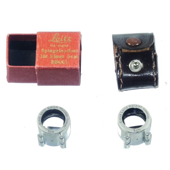 Two Leica 50mm Chrome Viewfinders "SBOOI" with original box & with case, Call or Email for price for price