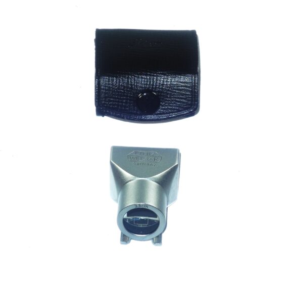 Leica 3.5cm Brightline Viewfinder SBLOO with Leica leather case Nice Mint- vintage Leica 35mm finder