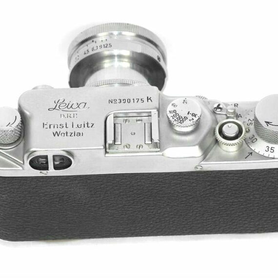 Leica IIIc K camera with 50mm Summitar lens  & case Ex+/ Rare