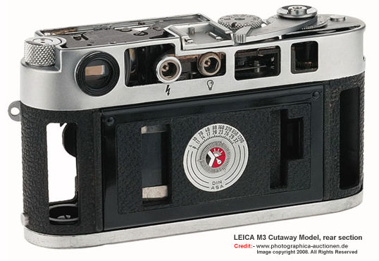 LEICA rare and collectible Cutaway model Rear section view by photographic auctionen Team photographer