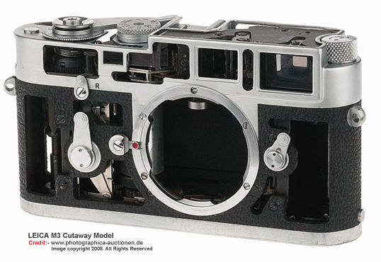 LEICA rare and collectible Cutaway model front view by photographic auctionen Team photographer