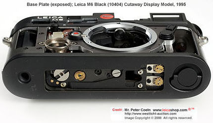 Leica M6 Black (10404) Cutaway Display model, 1995 base plate section