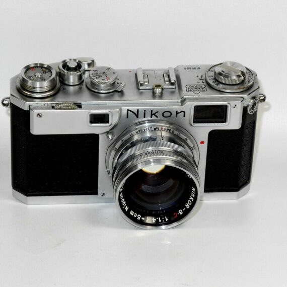 Nikon S2 Silver Nr.6155226 Ex+ Camera w.50/1,4 Nikkor-S-C silver Lens / Free shipping (USA)