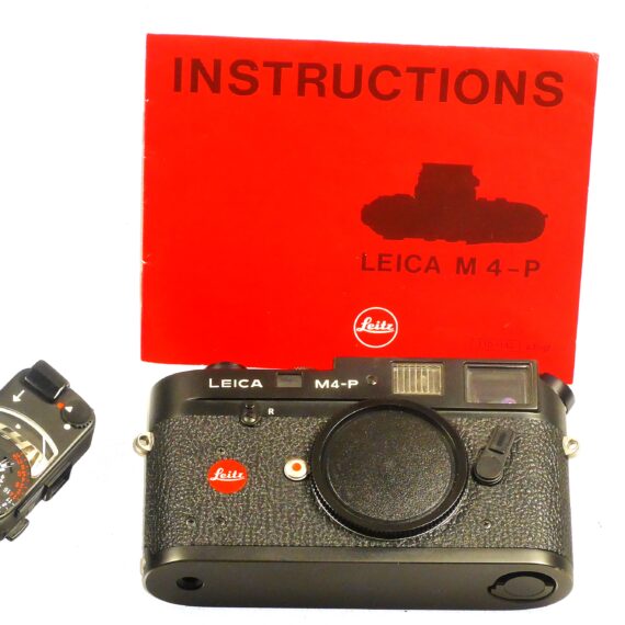 Leica M4-P black camera circa 1982, Sold with Leica original box, manual, warranty cards, Leica MR black meter Mint- /SOLD