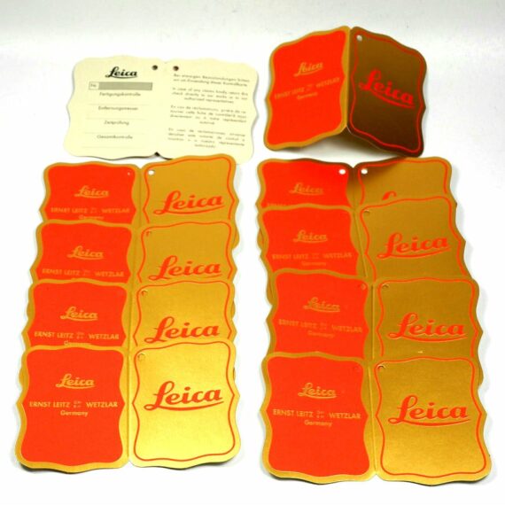 Leica Vintage Gold and Red lens warranty cards "Ernst Leitz Wetzlar" NEW x 10pc / Free Shipping