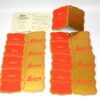 Leica Vintage Gold and Red lens warranty cards "Ernst Leitz Wetzlar" NEW x 10pc / Free Shipping