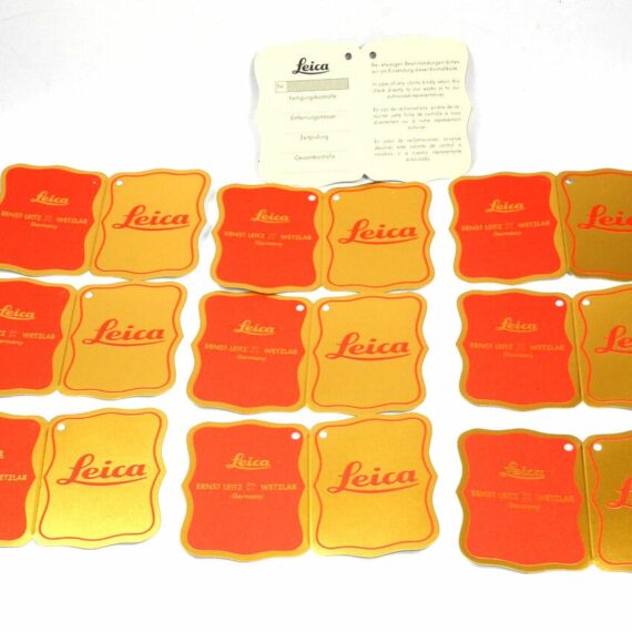Leica Vintage Gold and Red lens warranty cards "Ernst Leitz Wetzlar" NEW x 10pc / Free Shipping