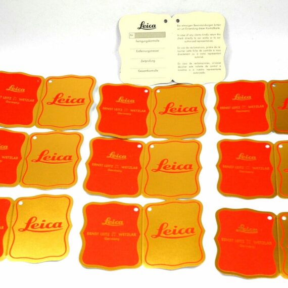 Leica Vintage Gold and Red lens warranty cards "Ernst Leitz Wetzlar" NEW x 10pc / Free Shipping