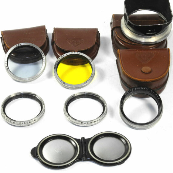 Rolleiflex 3,5F TLR camera with case,hood and filters Nice Ex++ outfit !!