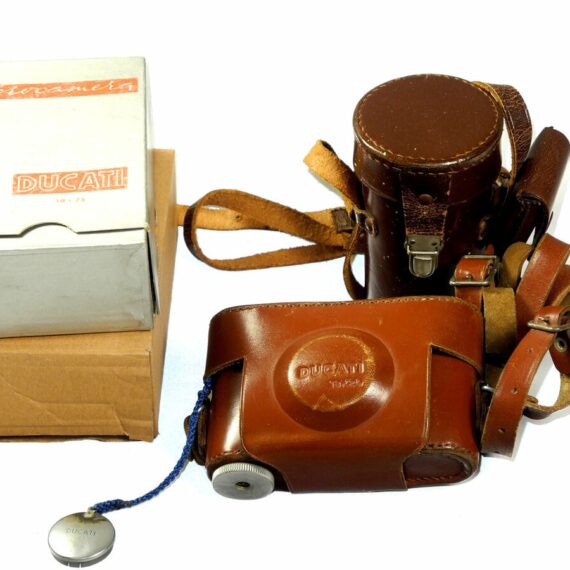 Ducati Outfit with 2 Ducati lenses,Original cases,filters, original manuals Nice Rare outfit / SOLD