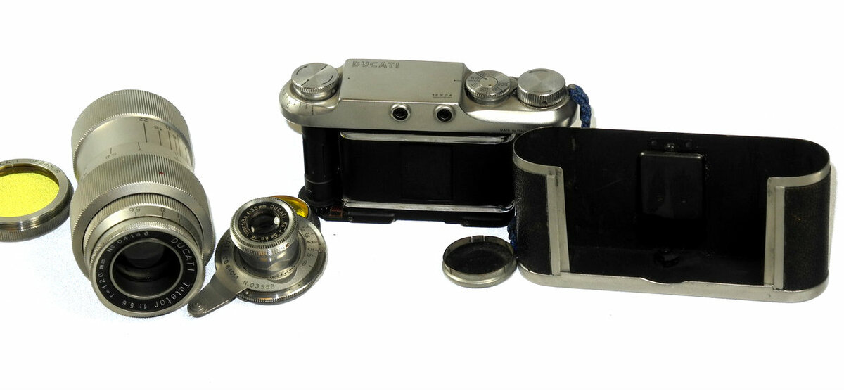 Ducati Outfit with 2 Ducati lenses,Original cases,filters, original manuals Nice Rare outfit / SOLD