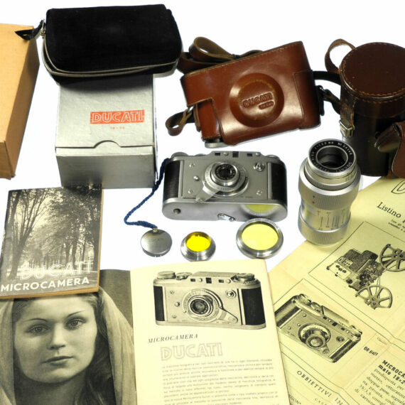 Ducati Outfit with 2 Ducati lenses,Original cases,filters, original manuals Nice Rare outfit / SOLD