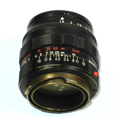 Leica 50/1,4 Summilux Black Paint, Brass Mount lens Sold with hood & caps. SOLD