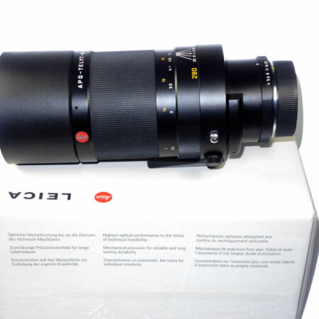 Leica 280/4 APO-Telyt R lens Cat # 11261 With Leica box,Leather case,caps, E77 UVa filter Mint- (Just CLA'd) / SOLD