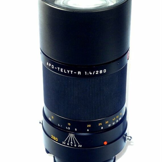 Leica 280/4 APO-Telyt R lens Cat # 11261 With Leica box,Leather case,caps, E77 UVa filter Mint- (Just CLA'd) / SOLD