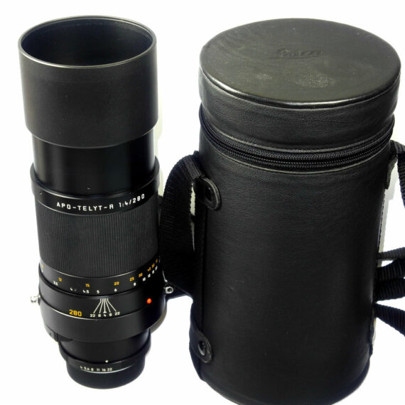 Leica 280/4 APO-Telyt R lens Cat # 11261 With Leica box,Leather case,caps, E77 UVa filter Mint- (Just CLA'd) / SOLD