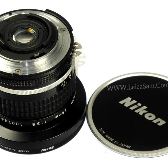 Nikon 18/3,5 Nikkor Ais lens with B+W UVa filter & Nikon caps Ex++