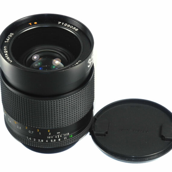 Contax 35/1,4 Zeiss Distagon T*  MM Lens with Metal hood Made in Germany  Mint-