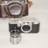 Melcon silver chrome camera Sold With: 5cm f2 Nikkor-H-C "Nippon-Kogaku" Lens & with original case Ex+/++