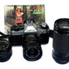 Canon AE-1 Camera Set with 3 lenses