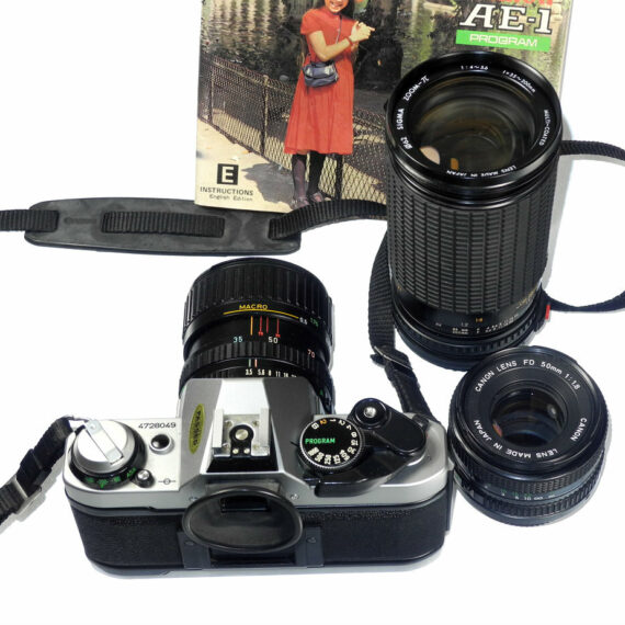 Canon AE-1 Camera Set with 3 lenses