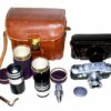 Leica IIIg camera set with 3 lenses,finder,hood & case Ex+