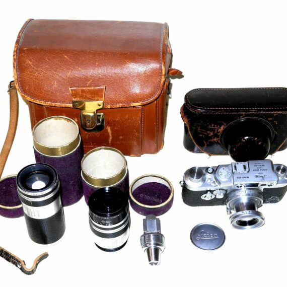 Leica IIIg camera set with 3 lenses,finder,hood & case Ex+