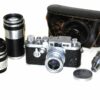 Leica IIIg camera set with 3 lenses,finder,hood & case Ex+