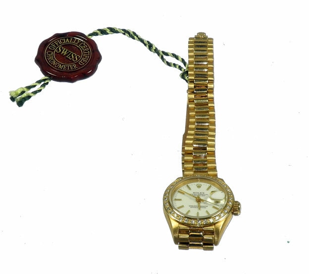 ROLEX Ladies Vintage DATEJUST 69178 President 18K DIAMOND Dial & Bezel Watch with box Mint- /SOLD