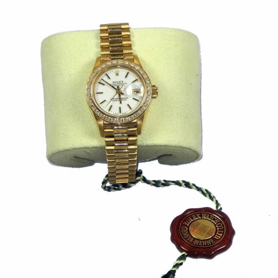 ROLEX Ladies Vintage DATEJUST 69178 President 18K DIAMOND Dial & Bezel Watch with box Mint- /SOLD