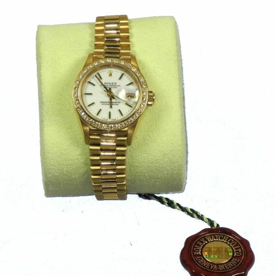 ROLEX Ladies Vintage DATEJUST 69178 President 18K DIAMOND Dial & Bezel Watch with box Mint- /SOLD