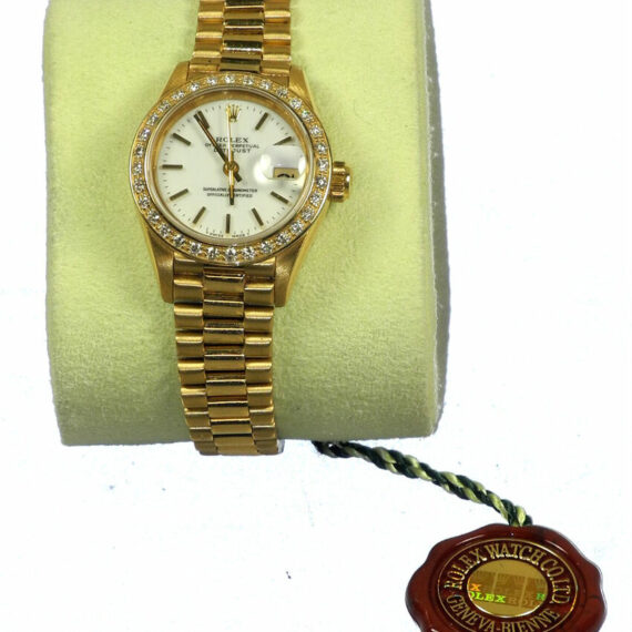 ROLEX Ladies Vintage DATEJUST 69178 President 18K DIAMOND Dial & Bezel Watch with box Mint- /SOLD