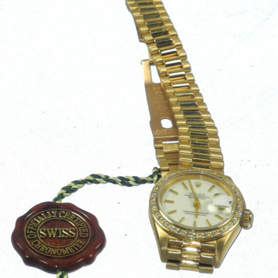 ROLEX Ladies Vintage DATEJUST 69178 President 18K DIAMOND Dial & Bezel Watch with box Mint- /SOLD