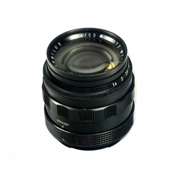 Leica 50/1,4 summilux M black paint early version brass mount lens sold with: Leica hood,caps,Leica lens case ! / RARE SOLD