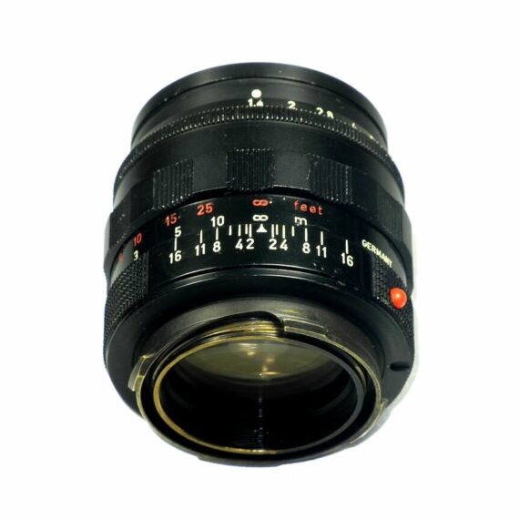 Leica 50/1,4 summilux M black paint early version brass mount lens sold with: Leica hood,caps,Leica lens case ! / RARE SOLD