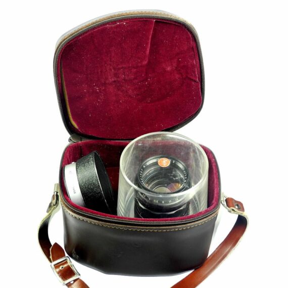 Leica 50/1,4 summilux M black paint early version brass mount lens sold with: Leica hood,caps,Leica lens case ! / RARE SOLD