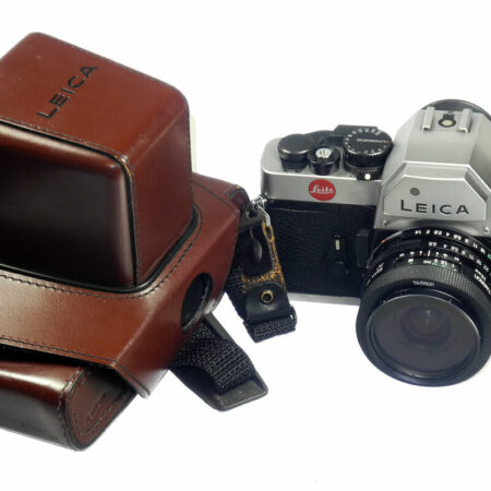 Leica R3 Silver camera with 28mm Tamaron lens  & Leica leather case Ex++/M-