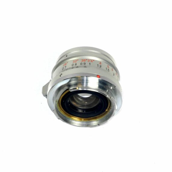 Leica 35/2 Summicron Silver Chrome 8 Elments rare lens with box,warranty cards,hood and filter Mint/-