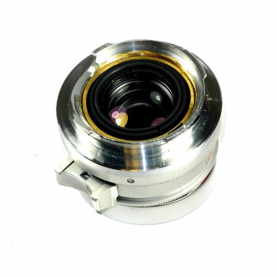 Leica 35/2 Summicron Silver Chrome 8 Elments rare lens with box,warranty cards,hood and filter Mint/-