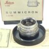 Leica 35/2 Summicron Silver Chrome 8 Elments rare lens with box,warranty cards,hood and filter Mint/-