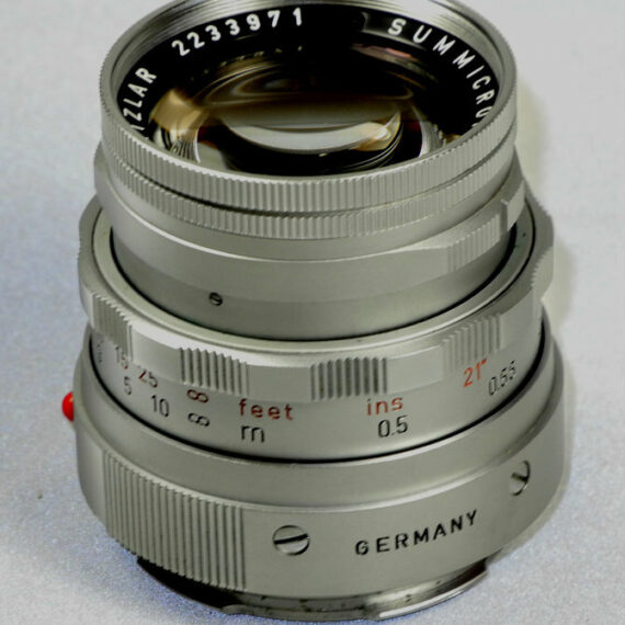 Leica 50/2 Summicron Dual Range with Box,Cards,caps, Hood Mint/- / SOLD