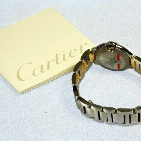 Cartier Ballon Bleu Stainless Steel & 18K Yellow Gold Ladies Watch W/Box,Cards Mint-